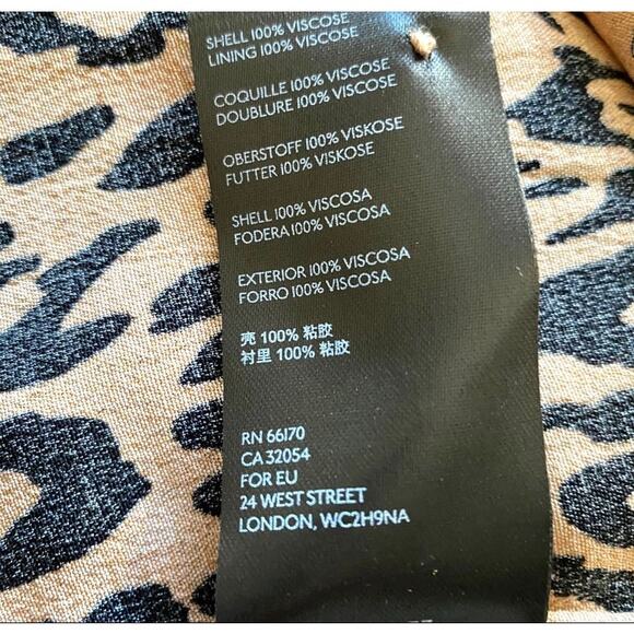 Anthropologie Animal Print Midi Dress Fits Sz XS/S Puff Sleeve Contemporary - Picture 12 of 13